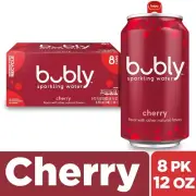 bubly Cherry Sparkling Water, 8-Pack, Zero Sugar & Calories