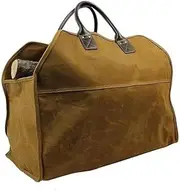Log Baskets Canvas Log Carrier Bag,Durable Wood Tote,Fireplace Stove Parts,Firewood Holder With Handles For Camping Armygreen Firewood Basket(Khaki)