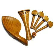European Maple Wood Violin Fitting 4/4 Size Tailpiece Chinrest Pegs Endpin