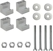 MCMMLDM Truck Tool Box Mounting Kit,J Hook Crossover Toolbox Clamps for Pickup,Universal Truck Tool Box Tie Down (J-Clamp,4 Pcs,Silver)