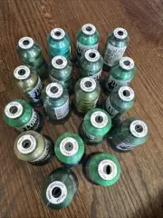 Lot of 18 Sealed FLORIANI Embroidery Thread Spools 1000m each VRTY Of Dark Green