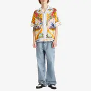Casablanca Silk Cuban Collar Short Sleeve Shirt