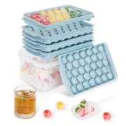 3 Pack Ice Trays for Freezer, 99 PCS Ice Cube Tray with Lid and Bin, Round Ice
