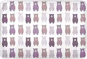 Boho Simple Style Brown Bear Purple Toddler Waterproof Washable Pets Potty Training Mat Non-Slip Pad Liner for Baby Toddler Children , 52" L x 34" W