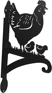 Abaodam Wall Mounted Plant Holder with Whimsical Chicken Design Durable Outdoor Hanging Rack for Planters Bird Feeders Versatile Installation for Gardens Patios