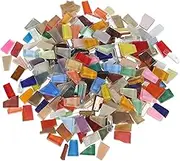 Angoily 1 Pack Mixed Colors Glass Mosaic Tiles for DIY Craft Vibrant Mosaic Pieces for Home Decorations Assorted Shapes Broken Glass for Creative Projects