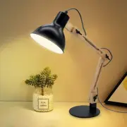 DLLT Swing Arm Desk Lamp, Wood Adjustable Gooseneck Table Lamp, Modern Archit...