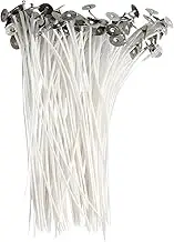 Smokeless Cotton Wicks for Candle Making - 100pcs Woven Candle Wicks Metal Tabs, Braided Cotton Wicks | Clean-Burning Candles, Ideal Crafting, Candle Making Supplie Wicks for Homemade Candle