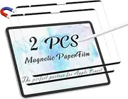 Peslv 2 Pack Magnetic Paperfilm for iPad Air 13 Inch 2024/2025 (M2/M3, 6th/7th Gen), Feel Like Writing Drawing On Paper, Matte Removable Anti Glare Fingerprint Screen Protector Blue Light Filter