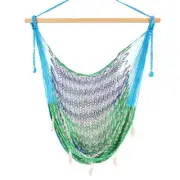 Mexican Hammock Chair - Blue, Green & White