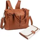 Convertible Baby Nappy Tote Bag with Zippered Pockets Mummy Backpack Unisex Baby