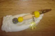 Roach Clip Dice/Die Wood & Bead Removeable CANNABIS Leaf Charm w/Clasp P11
