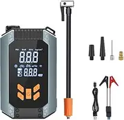Tire Inflator Portable Compressor for Car Tires, 150PSI Cordl Pump Portable Bike Tire Pump with Display Screen Lighting Clip for Car, Cycle, ycle, and More