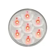 76543 2 Inches Low Profile Pearl Red 7 LED Marker Light, Clear Lens, red/clear