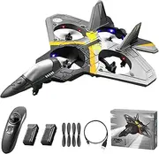 GoolRC RC Plane 2.4Ghz Foam Jet Fighter Stunt Remote Control Airplane with 2 Batteries, 360° Drop-Resistant Stunt Spin Remote & Light RC Airplane Gifts for Kids Boys Adults