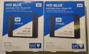 2x New Sealed WD Blue 500GB 3D NAND SSD 2.5 SATA III Internal Solid State Drive!
