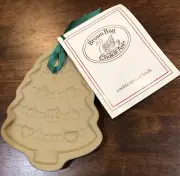 Vintage New 1986 CHRISTMAS TREE Brown Bag Cookie Art Mold With Recipe Book