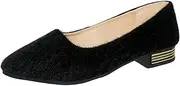 [JEUROT] Women Flat Shoes Round Toe Slip On Dress Ballet Flats Comfortable Low Chunky Heels Flats Shoes Non Slip Work Shoes