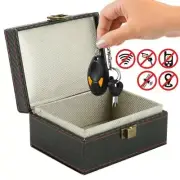 Safety Car Key Card Bank Storage Box Anti-theft Faraday Signal Blocker Leather