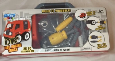 Misco Toys DIY Fire Engine Truck 25 Piece Assembly Set Engineering at Work. NEW