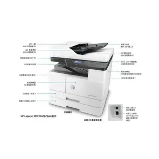 HP LaserJet MFP M42625dn A3 商用雙面 黑白雷射 多功能事務機(含到府安裝) (8AF52A)