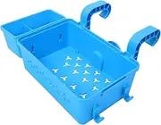 Pool Hook Storage Basket Portable Bath Basket Mounted Foldable Stackable Outdoor Organize Large Hanging Storage Caddie Blue Towel Hanging for Organizer Small Indoor Blue Pp