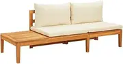 Garden Bench with Table Cream White Cushions Solid Acacia Wood,Outdoor Sectional Sofa Units 23.8KG-316314