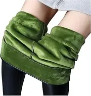 [Generic] Women Underwear Cotton Pack Stretch High Waisted Pleather Pu Pants& Warm Pants Leggings for Plus Size Women 10