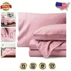 Organic Cotton Flannel Sheet Set, Full Size - Luxurious Light Pink Bedding