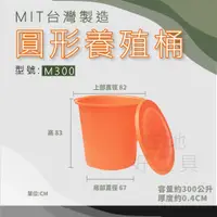 在飛比找蝦皮購物優惠-【在地好工具】泓米 圓形養殖桶 M300  圓形桶 普力桶 