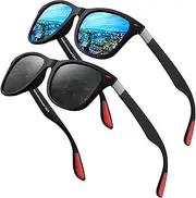 [Perfectmiaoxuan] Sunglasses Polarised Men Women Cool Fishing Golf Driving Hiking Ultralight Retro Wrap Around sun glasses UV Protection