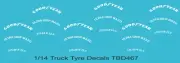 1/14 White Tire Decals for Scale Truck Modeling TB Decal TBD467