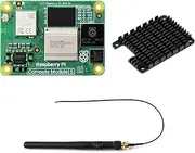 Waveshare Pi Compute Module 5，Comes with an Official Raspberry Pi CM5104032 (with Wire-Less, 4GB RAM, 32GB eMMC Flash), an an-Tenna Kit and a HEATSINK. (3 Items)