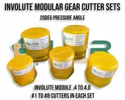 Involute Module HSS Gear Cutter Sets [Module .4 to 5.0] 8pc Kits 20DEG P.A