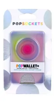 PopSocket PopWallet+ With PopGrip & Stand ~ Aura Iridescant ~ New