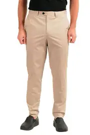Hugo Boss Men's "Hening182" Beige Flat Front Pants