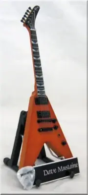 DAVE MUSTAINE Miniature Guitar New MEGADETH w/ Guitar Pick