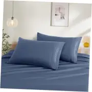 2 Pack King Size Pillow Cases, Soft Microfiber Pillowcases Gray Blue Pillow