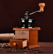 Solid Wood Manual Coffee Bean Mill Hand-operated Small Grinder Crusher hand