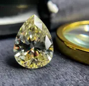 1 Ct Premium Pear Shape Cut CVD Diamond Natural Yellow Color VVS1 With Certified
