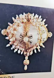 Merri-Craft PRINCESS SATURN Royal Blue Vtg Sequin Bead Christmas Ornament Kit