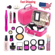 Girls Pretend Play Makeup Kit Toy 21pc Zip Up Case, No Mess, Not Real Make up.