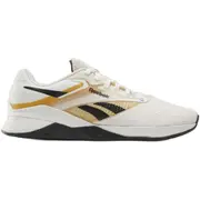 Reebok Mens Nano X4 Gym Training Crossfit Shoes (Chalk/Black/Retro Gold)