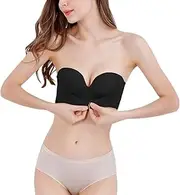 [Generic] Padded Sports Bras Womens Solid Color Strapless Non Slip Adjustment Rimless Dress Bra Non Padded Sports Bra