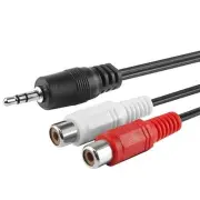 1 PIECE - Y-TYPE CABLE - 3.5mm MALE STEREO TO 2 x RCA FEMALE JACKS # 11-6611CES