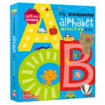 MY AWESOME ALPHABET BOOK（超大ABC字母書）（中英雙語字母形狀鏤空造型頁，附贈自然發音QR CODE音檔）(精裝)