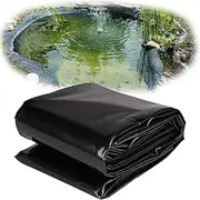 Black Pond Liner 0.13mm HDPE Durable Pond Membrane 3x4m 4x6m 5x8m 8x10m 10x15m Waterproof Pond Lining for Outdoor Fish Ponds, Fountains and Water Gardens(5x12m(16.4x39.3ft))