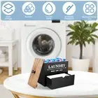 Laundry Pod Container Wooden Dryer Sheet Holder with Drawer and Lid Dryer FlVTb