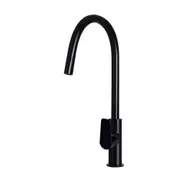 MEIR Piccola Round Pull Out Kitchen Mixer Tap - Dual Flow - Paddle Handle - Matte Black