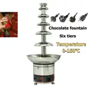 220V Wedding Bride Party 6 Tiers Heating Chocolate Fountain Machine Fondue New